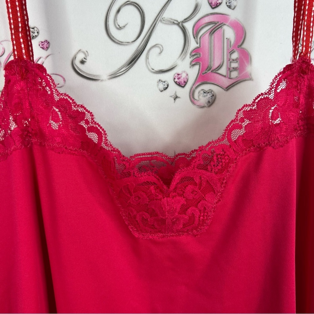 Rickiβs tank top cami bright Lacie floral Elegant Red Lace Trim Camisole - Picture 5 of 8
